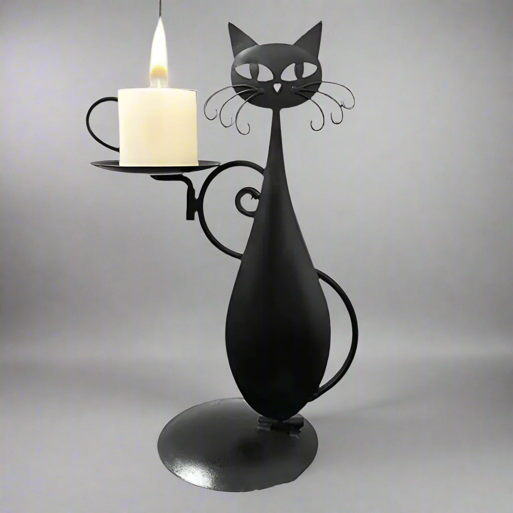 Black Cat Candle Holder