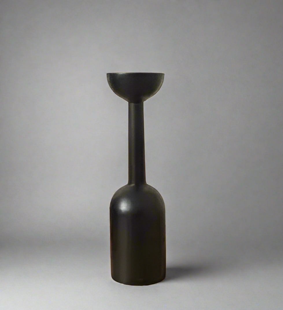 Black Wooden Candle Holder