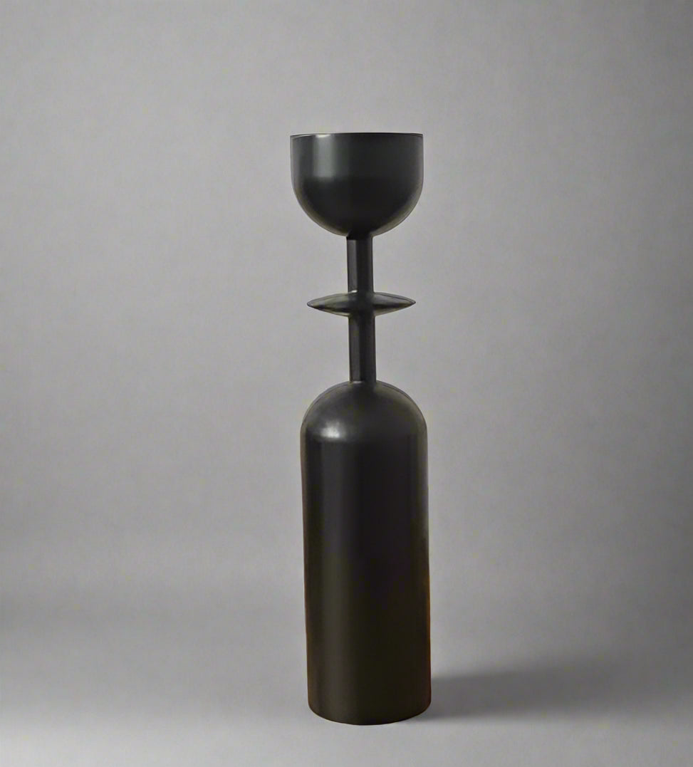 Black Wooden Candle Holder