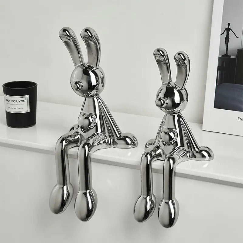 Exquisite Ceramic Rabbit Art Pieces