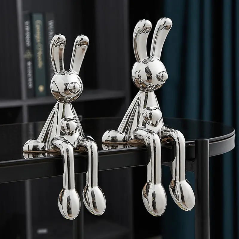 Exquisite Ceramic Rabbit Art Pieces